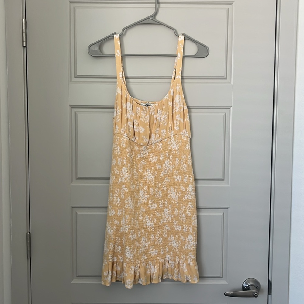 Abercrombie and Fitch Smocked yellow dress